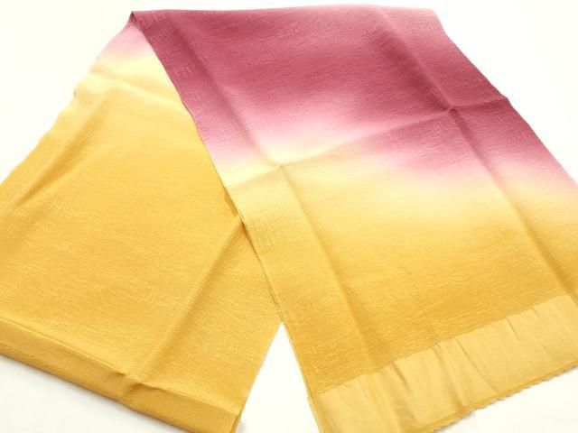 平和屋本店●和装小物　帯締め・帯揚げセット　丸ぐけ　霞文　暈し染め　撚り房　正絹　逸品　未使用　AABL9527ay
