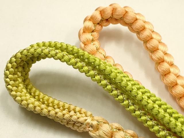 平和屋本店●和装小物　帯締め・帯揚げセット　丸組　吉祥花文　金糸　金彩　暈し染め　正絹　逸品　未使用　AABL9529ay