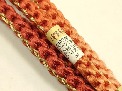 平和屋本店●和装小物　振袖用帯締め・帯揚げセット　伊賀組紐　舞花文　金糸　金彩　暈し染め　正絹　逸品　AABL9530ay