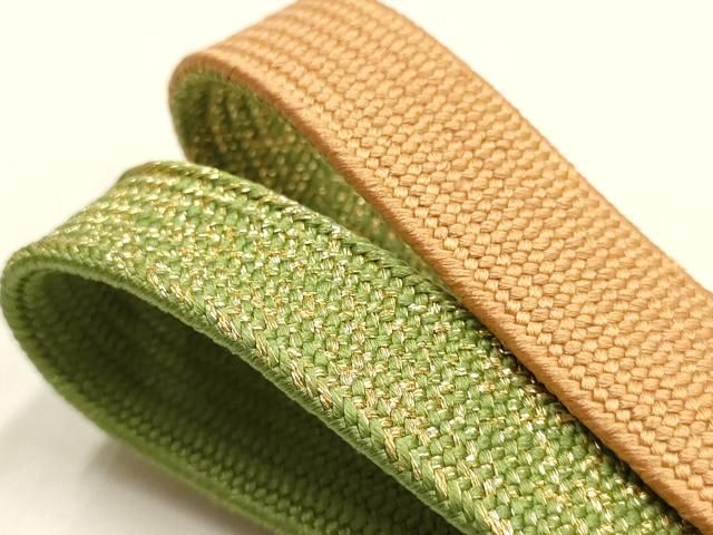 平和屋本店●和装小物　帯締め・帯揚げセット　高麗組 綾出し　雪輪花文　金糸　金彩　暈し染め　正絹　逸品　未使用　AABL9531ay