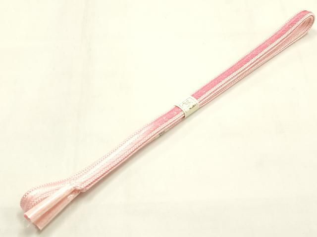 平和屋本店●和装小物　帯締め・帯揚げセット　平組　柄絞り　花柄　暈し染め　逸品　未使用　AABL9535ay