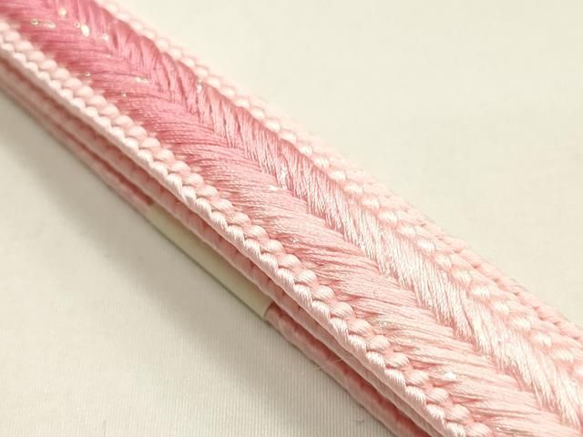平和屋本店●和装小物　帯締め・帯揚げセット　平組　柄絞り　花柄　暈し染め　逸品　未使用　AABL9535ay