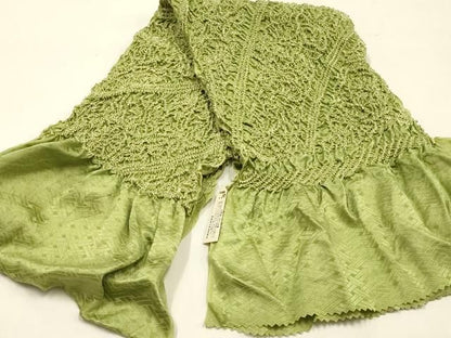 平和屋着物●和装小物　帯締め・帯揚げセット　笹浪組　柄絞り　斜縞　花　金糸　暈し　正絹　逸品　未使用　AABL9542ay