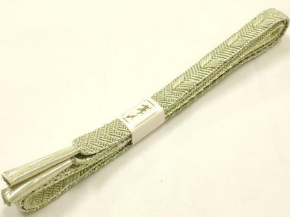 平和屋着物●和装小物　帯締め・帯揚げセット　笹浪組　柄絞り　斜縞　花　金糸　暈し　正絹　逸品　未使用　AABL9542ay