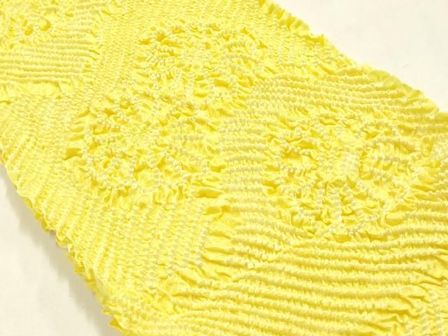 平和屋着物●和装小物　帯締め・帯揚げセット　丸組　柄絞り　花柄　菊　正絹　逸品　未使用　AABL9546ay