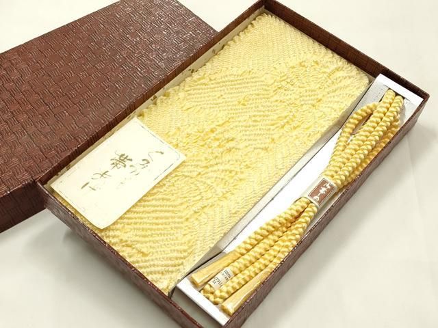 平和屋着物●和装小物　帯締め・帯揚げセット　丸組　柄絞り　花柄　菊　正絹　逸品　未使用　AABL9547ay