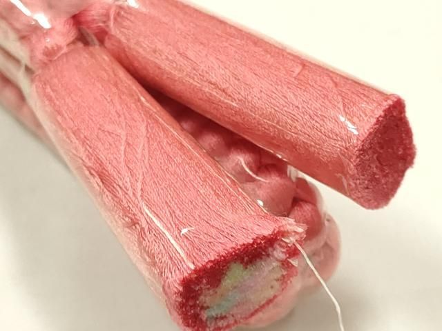 平和屋着物●和装小物　帯締め・帯揚げセット　丸組　総絞り　斜縞　鈴乃屋扱い　正絹　逸品　未使用　AABL9551ay