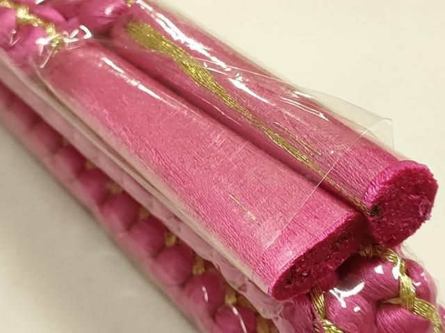 平和屋着物●和装小物　帯締め・帯揚げセット　丸組　総絞り　金糸　めいくやまと　正絹　逸品　未使用　AABL9552ay