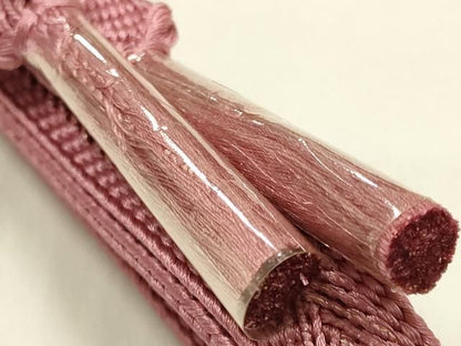 平和屋着物●和装小物　帯締め・帯揚げセット　笹浪組　色無地　退紅色　金糸　正絹　逸品　未使用　AABL9555ay