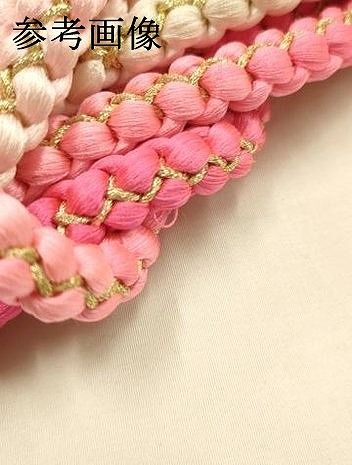 平和屋着物●和装小物　振袖用帯締め・帯揚げセット　総絞り　金糸　暈し　撚り房　正絹　逸品　未使用　AABL9558ay