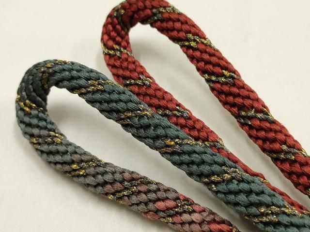 平和屋本店●和装小物　帯締め・帯揚げセット　丸組　絞り　刺繍　草花文　金糸　金彩　暈し　正絹　逸品　未使用　AABL9559ay