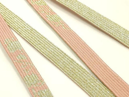 平和屋本店●和装小物　帯締め・帯揚げセット　高麗組 綾出し　刺繍　草花文　金糸　暈し染め　正絹　逸品　未使用　AABL9609ay