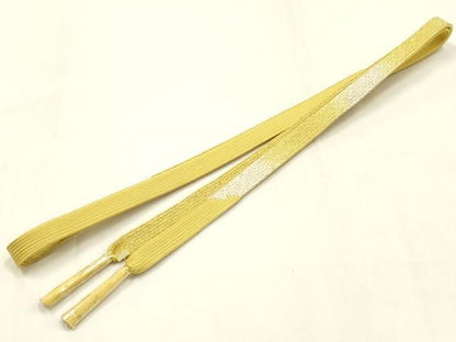 平和屋本店●和装小物　帯締め・帯揚げセット　高麗組　刺繍　七宝文　金糸　正絹　逸品　未使用　AABL9613ay