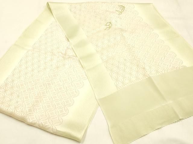 平和屋本店●和装小物　帯締め・帯揚げセット　高麗組　刺繍　七宝文　金糸　正絹　逸品　未使用　AABL9613ay