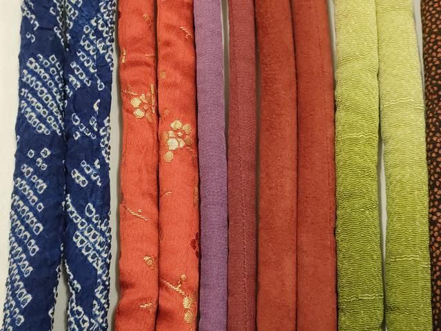 平和屋着物●和装小物　上質な帯締め10本セット　丸ぐけ　金糸　暈し染め　木玉　飾り玉　切り房・撚り房　正絹　逸品　AABL9623ay