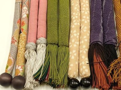 平和屋着物●和装小物　上質な帯締め10本セット　丸ぐけ　暈し染め　小田巻　飾り玉　木玉　切り房・撚り房　正絹　逸品　AABL9625ay