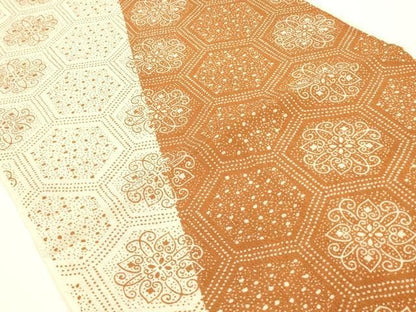 平和屋本店▼和装小物　帯揚げ　亀甲繋ぎ　花唐草　正絹　逸品　AABL9635ay