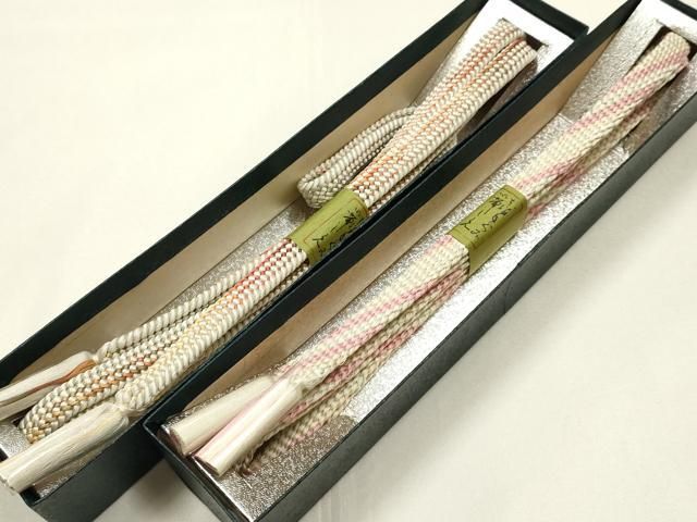 平和屋本店●和装小物　上質な帯締め10本セット　笹浪組　唐組　御岳組　箱入り　逸品　未使用　AABL9693ay