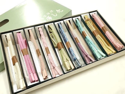 平和屋本店●和装小物　上質な帯締め10本セット　平組　暈し　箱入り　逸品　未使用　AABL9694ay