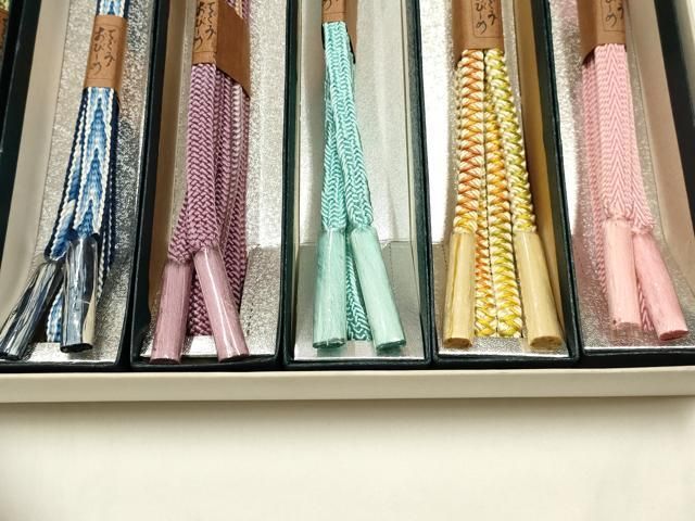 平和屋本店●和装小物　上質な帯締め10本セット　平組　暈し　箱入り　逸品　未使用　AABL9694ay