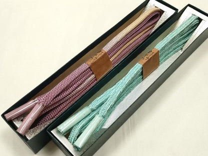 平和屋本店●和装小物　上質な帯締め10本セット　平組　暈し　箱入り　逸品　未使用　AABL9694ay