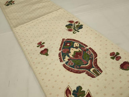 平和屋着物◎太鼓柄袋帯　紬地　草花文　正絹　逸品　AABL9802ou