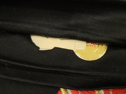平和屋着物◎西陣　六通柄袋帯　唐織　立波舞蝶文　黒地　金銀糸　正絹　逸品　AABL9829ou