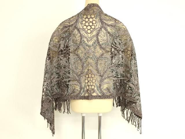 平和屋本店●染織デザイナー　堀口無月 　MUGETSU　チュール織　和装小物　透け感のあるショール　逸品　AABL9973ay