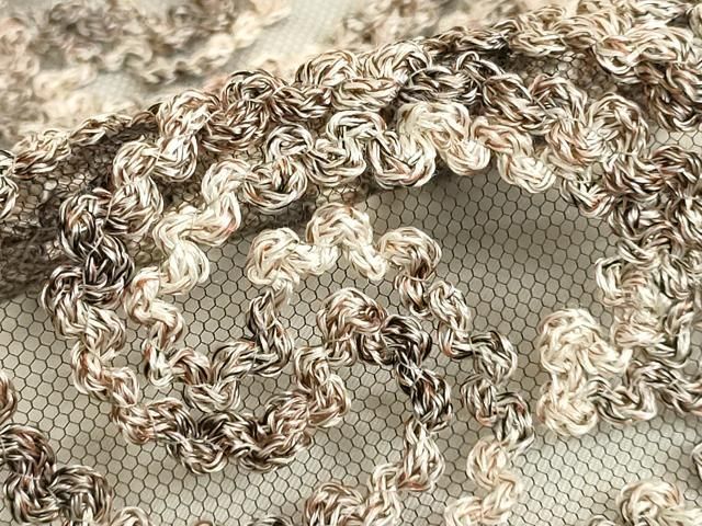 平和屋本店●染織デザイナー　堀口無月 　MUGETSU　チュール織　和装小物　透け感のあるショール　逸品　AABL9974ay