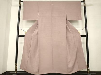 平和屋着物●上質な色無地　丸地紋　鴇浅葱色　正絹　逸品　AABM0001ck
