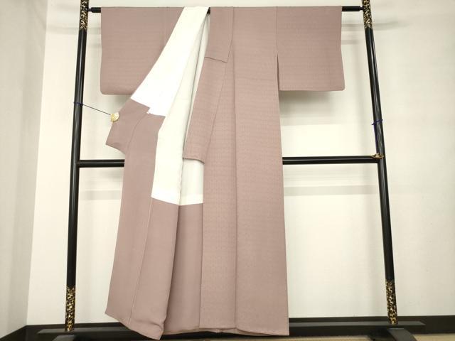 平和屋着物●上質な色無地　丸地紋　鴇浅葱色　正絹　逸品　AABM0001ck