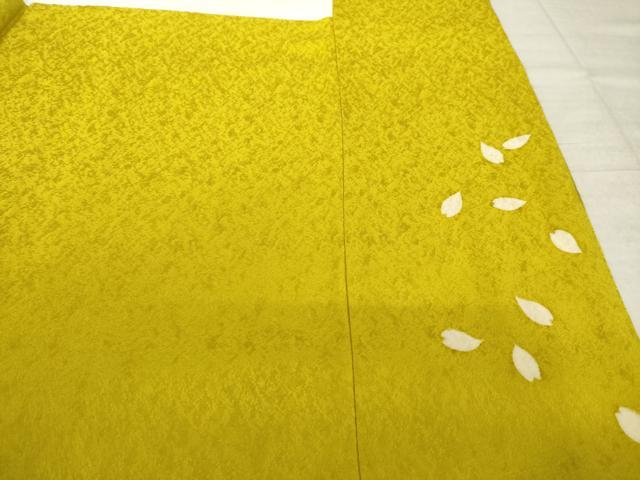 平和屋着物●訪問着　駒刺繍　枝花文　金糸　金彩　銀通し地　正絹　逸品　AABM0013ck