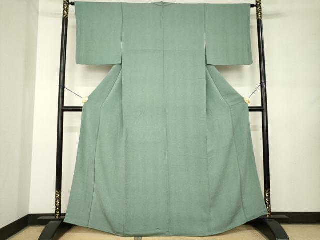 平和屋着物●江戸小紋　鮫小紋柄　鬼しぼ縮緬　正絹　逸品　AABM0017ck