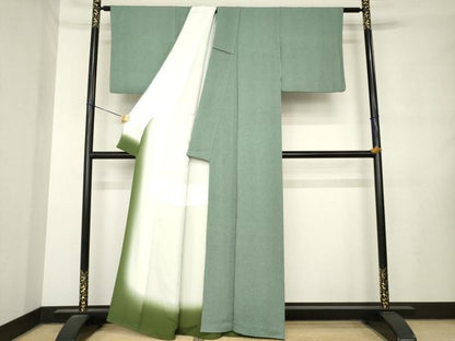 平和屋着物●江戸小紋　鮫小紋柄　鬼しぼ縮緬　正絹　逸品　AABM0017ck