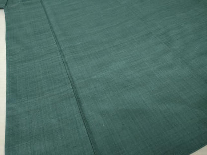 平和屋着物●男性　紬　アンサンブル　色無地　錆鼠色　正絹　逸品　AABM0026ck