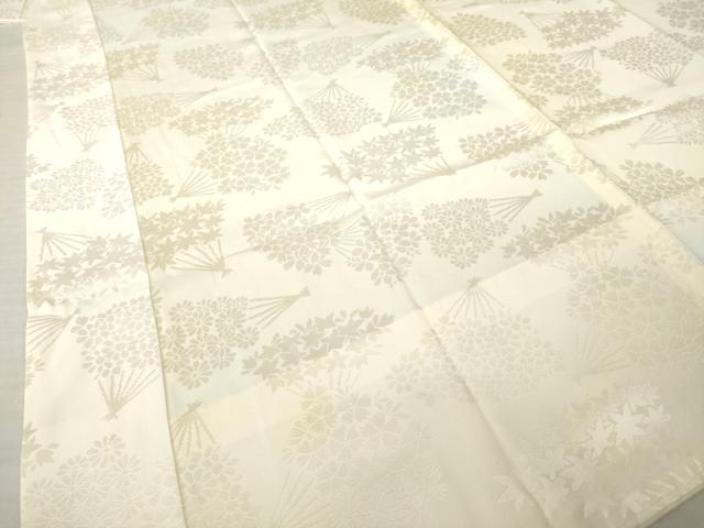 平和屋着物●長襦袢　無双仕立て　扇面花地紋　暈し染め　ますいわ屋扱い　反端付き　正絹　逸品　未使用　AABM0034ck