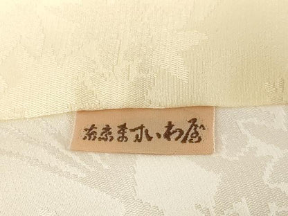 平和屋着物●長襦袢　無双仕立て　扇面花地紋　暈し染め　ますいわ屋扱い　反端付き　正絹　逸品　未使用　AABM0034ck