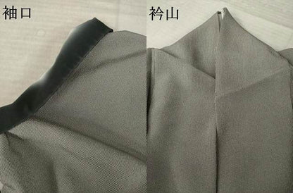 平和屋着物●伝統工芸師　服部光擴　江戸小紋　万筋　黒色×白色　正絹　逸品　AABM0037ck
