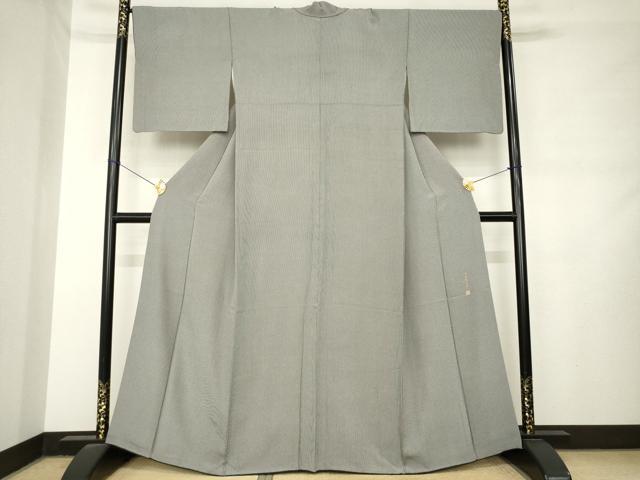 平和屋着物●伝統工芸師　服部光擴　江戸小紋　万筋　黒色×白色　正絹　逸品　AABM0037ck