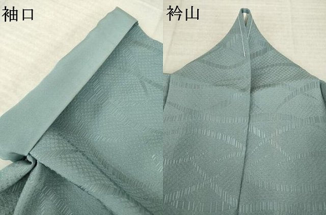 平和屋着物●上質な色無地　芝地紋　錆鼠色　高島屋扱い　正絹　逸品　AABM0041ck