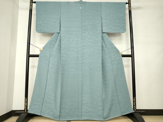平和屋着物●上質な色無地　芝地紋　錆鼠色　高島屋扱い　正絹　逸品　AABM0041ck