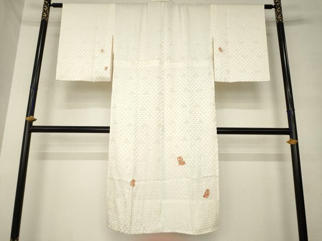平和屋着物●長襦袢　無双仕立て　文字文　金彩　半衿刺繍　正絹　逸品　AABM0042ck