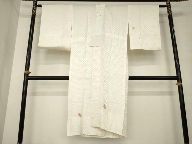平和屋着物●長襦袢　無双仕立て　文字文　金彩　半衿刺繍　正絹　逸品　AABM0042ck