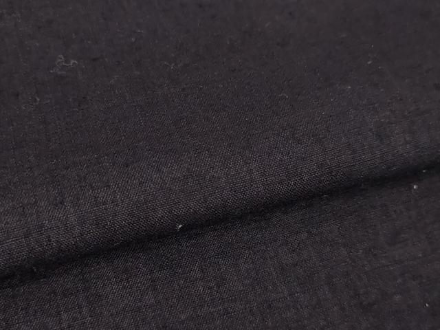 平和屋着物●結城紬　色無地　黒紅色　ロング丈　正絹　逸品　AABM0064ck