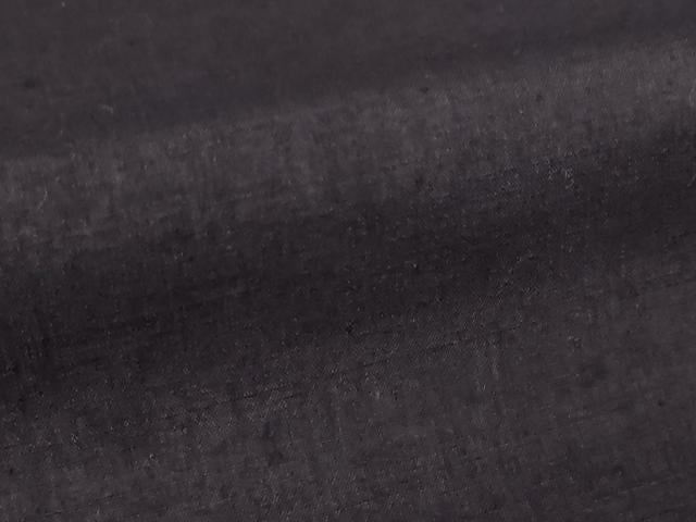 平和屋着物●結城紬　色無地　黒紅色　ロング丈　正絹　逸品　AABM0064ck
