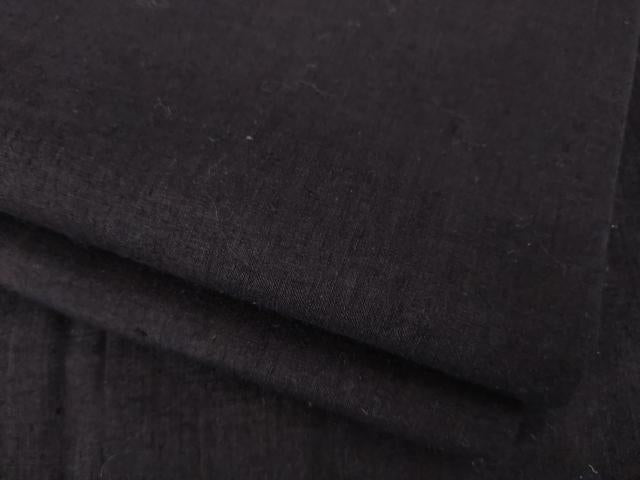平和屋着物●結城紬　色無地　黒紅色　ロング丈　正絹　逸品　AABM0064ck