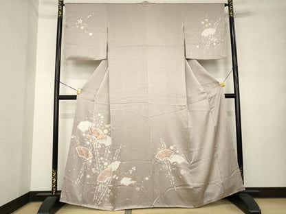 平和屋着物●創業460年・千總　訪問着　絞り　駒刺繍　地紙花文　金彩　正絹　逸品　AABM0067ck