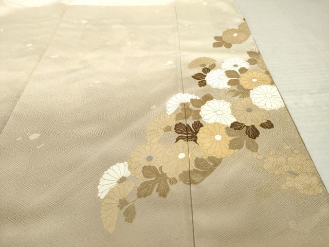 平和屋着物●豪華色留袖　駒刺繍　枝花文　金彩　正絹　逸品　AABM0068ck