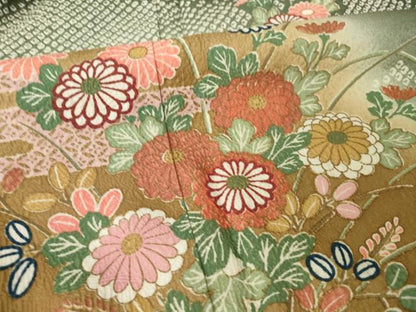 平和屋着物●訪問着　エ霞花文　暈し染め　金彩　正絹　逸品　AABM0074ck
