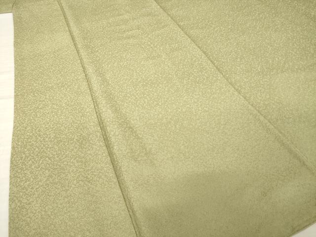 平和屋着物●上質な色無地　霞地紋　油色　正絹　逸品　AABM0076ck